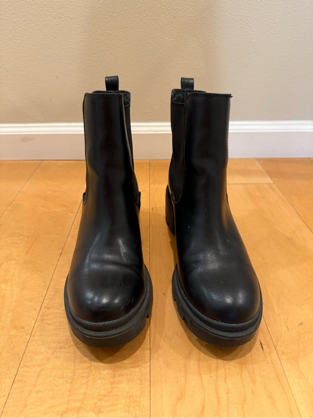 Lulu's Black Platform Chelsea Ankle Boots